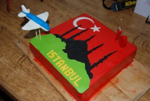 Istanbul vliegtuig taart