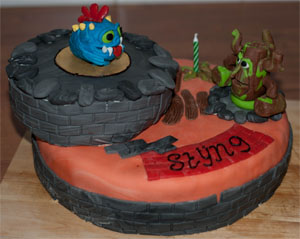 Skylander Wrecking ball Stump Smash taart